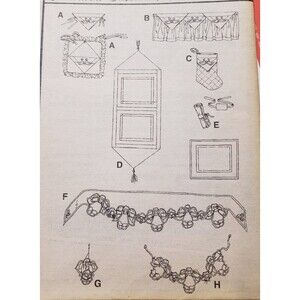 Vtg Christmas Decorations Sewing Pattern Simplicity 7914, Stocking, Table Runner